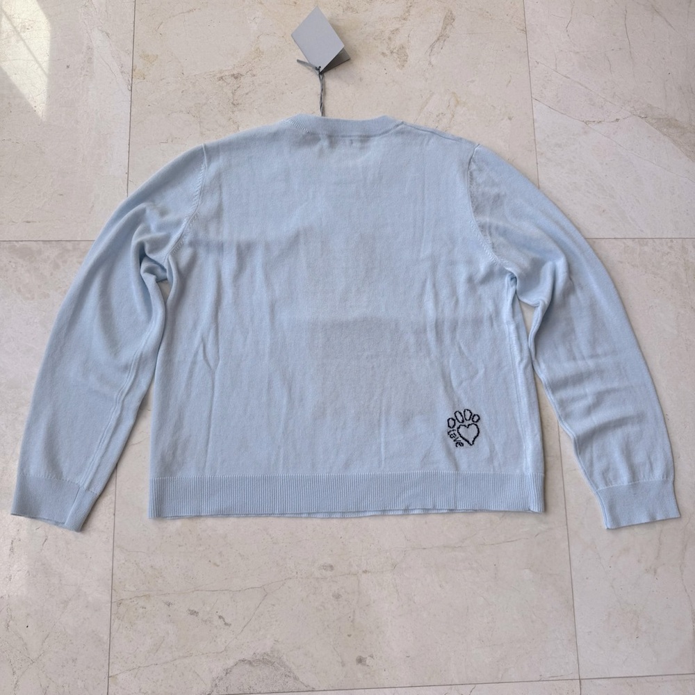 Alachan Koa Westie pullover sweater cotton cashmere blue size L - Picture 5 of 14
